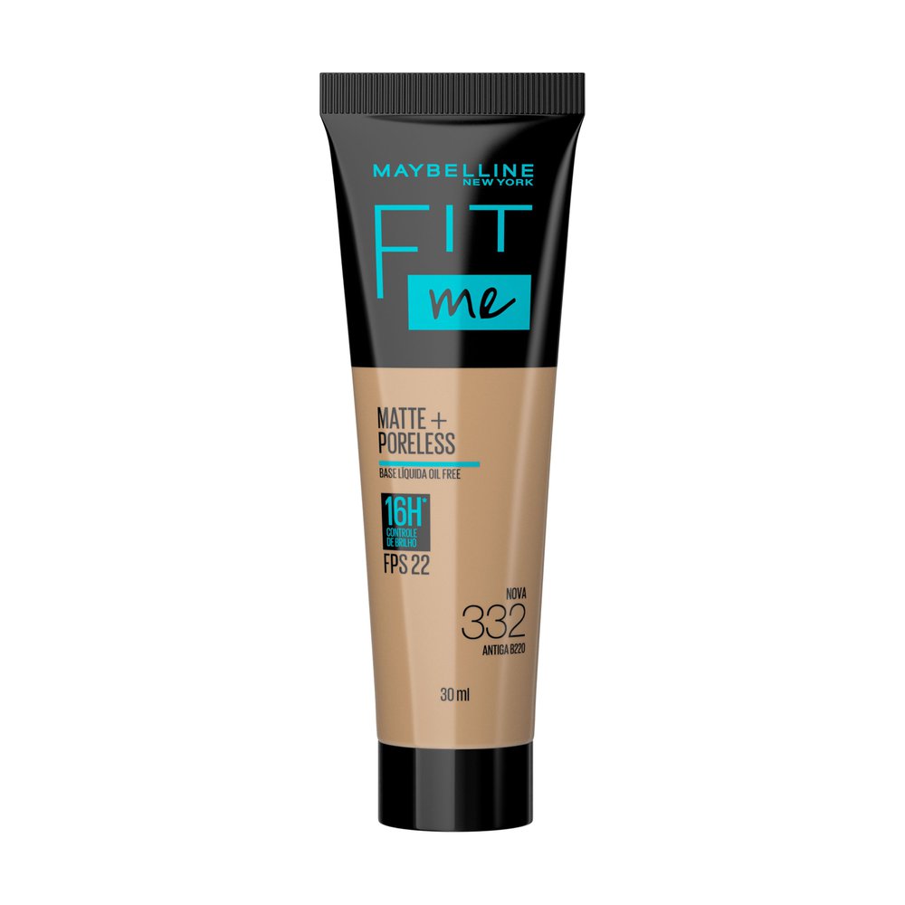 Base Líquida Maybelline NY Fit Me Matte FPS 22 Cor 332 (Antiga B220), 30ml