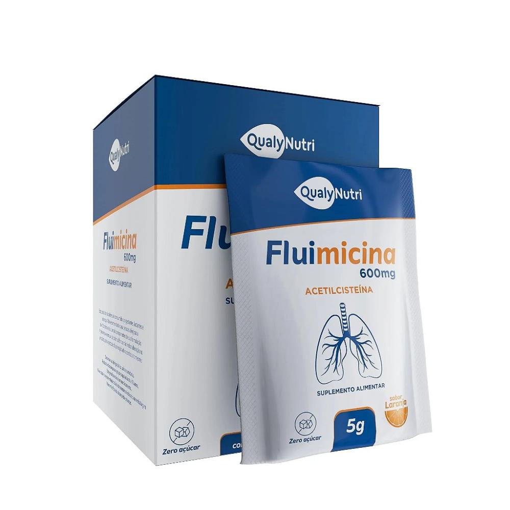 Fluimicina Acetilcisteína 16 Sachês Sabor Laranja - Qualynutri