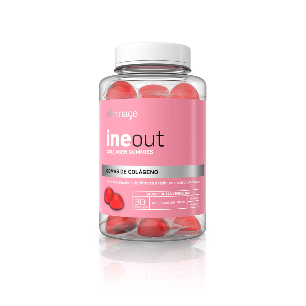 Ineout Collagen Gummies Sabor Frutas Vermelhas 30 Gomas