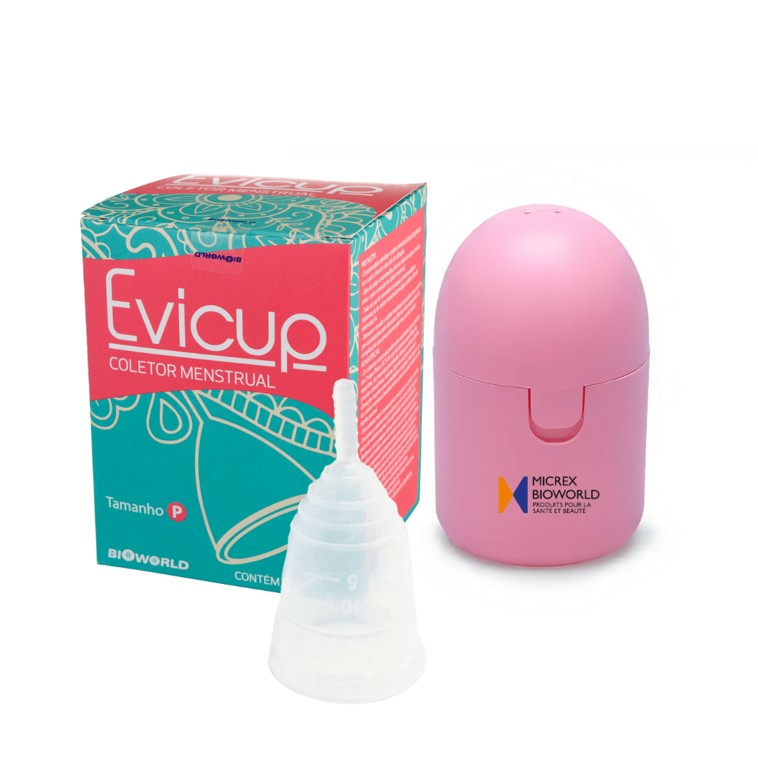 Kit Coletor Menstrual EVICUP P + Caixinha para Esterilizar e Guardar o Coletor