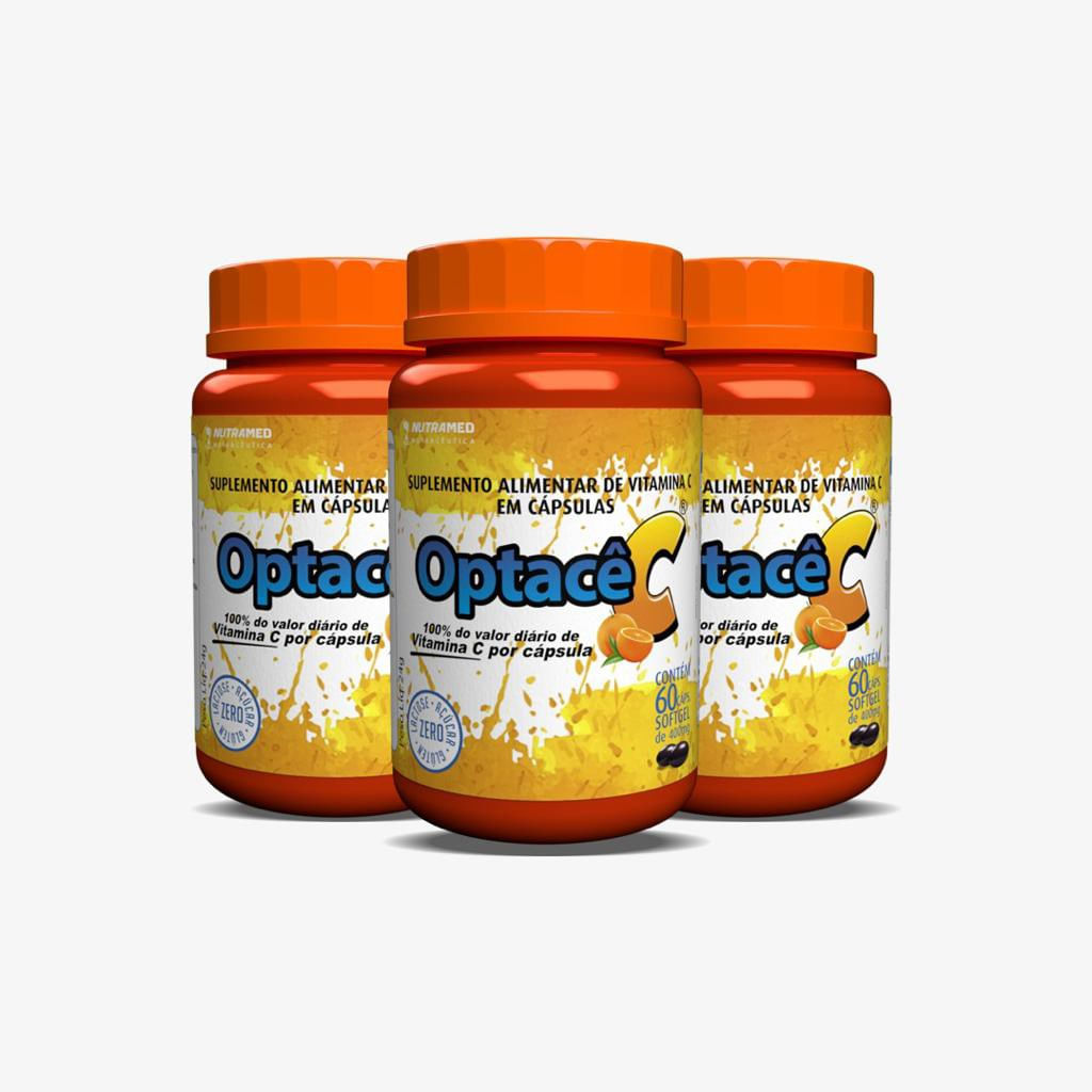 Optacê C - Vitamina C - 60 cápsulas - Kit 3 unidades