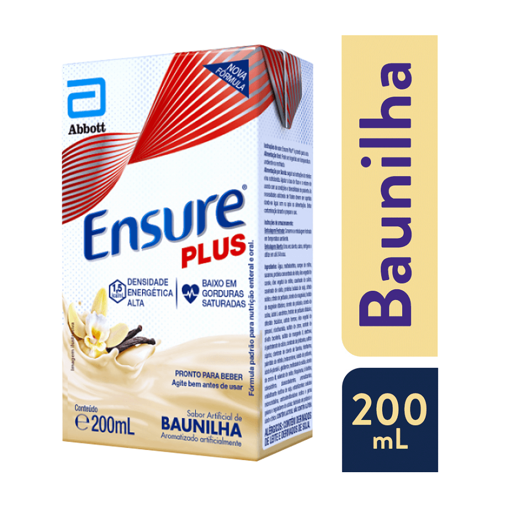 Suplemento Adulto Ensure Plus Sabor Baunilha 200ml