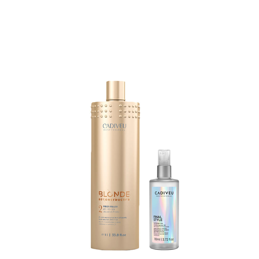 Kit Cadiveu Blonde Reconstructor Keeper Máscara 1000ml + Óleo Capilar Final Style 110ml