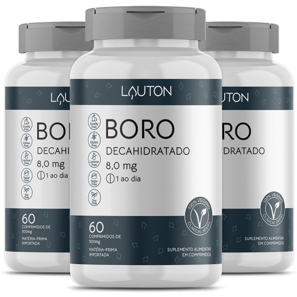 KIT 3X Boro Decahidratado 60 comprimidos - Lauton