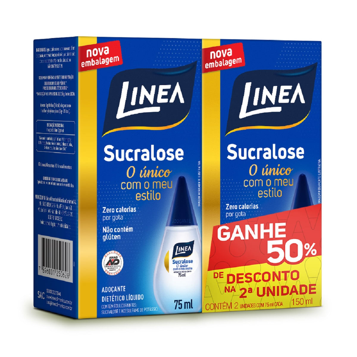 Adocante Linea Sucralose Com 2 Unidades De 75ml Cada Preço Especial