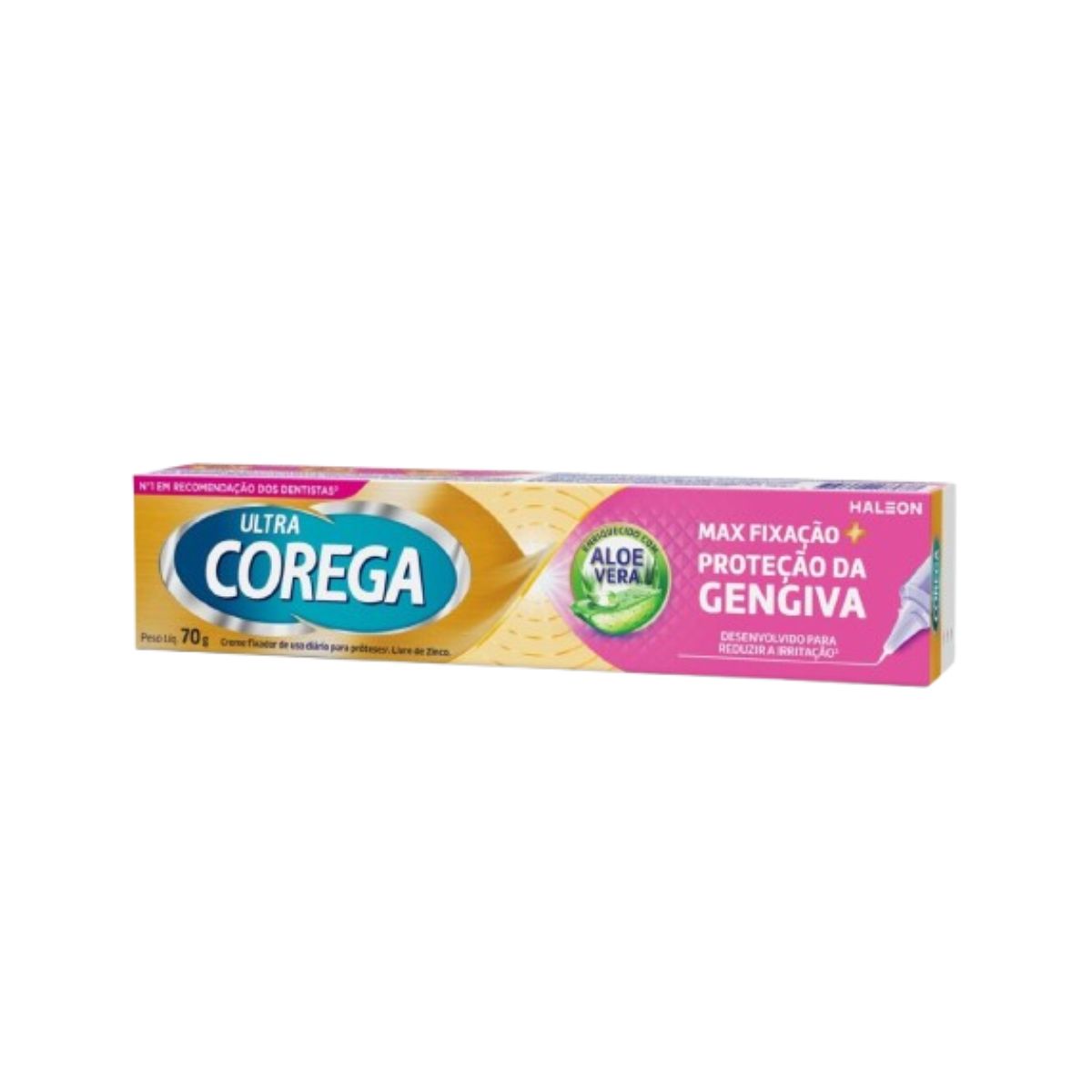 Fixador De Prótese Ultra Corega Max Fixação + Proteção Da Gengiva Aloe Vera 70g